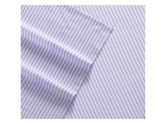 Purple Printed Stripe Sheet Set, Queen I6298