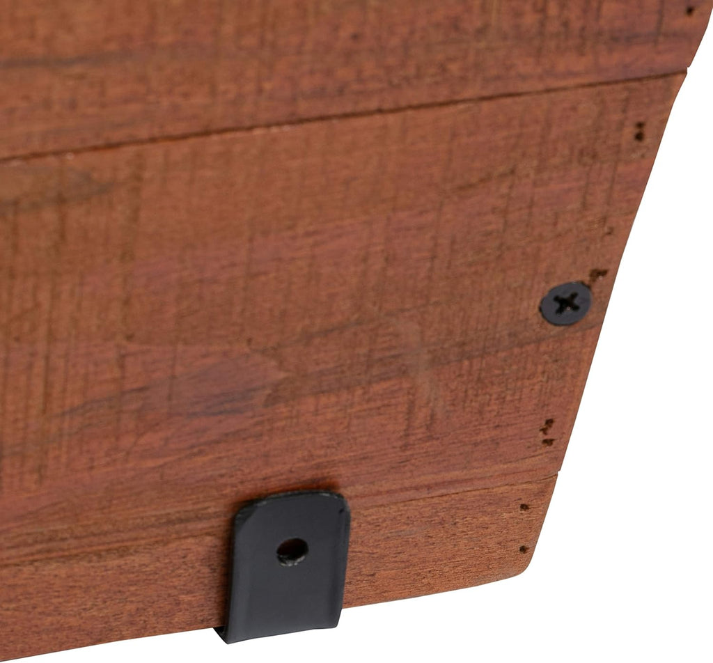 Recycled Wood Rectangular Hanging Planter, 2-Pack, Brown, 18.9" x 7.87" x 7.5" A313667
