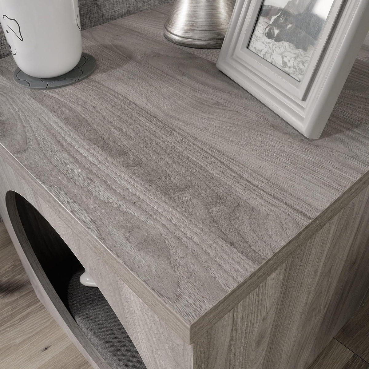 Light Walnut Pet Bed Side Table Combo Y2415