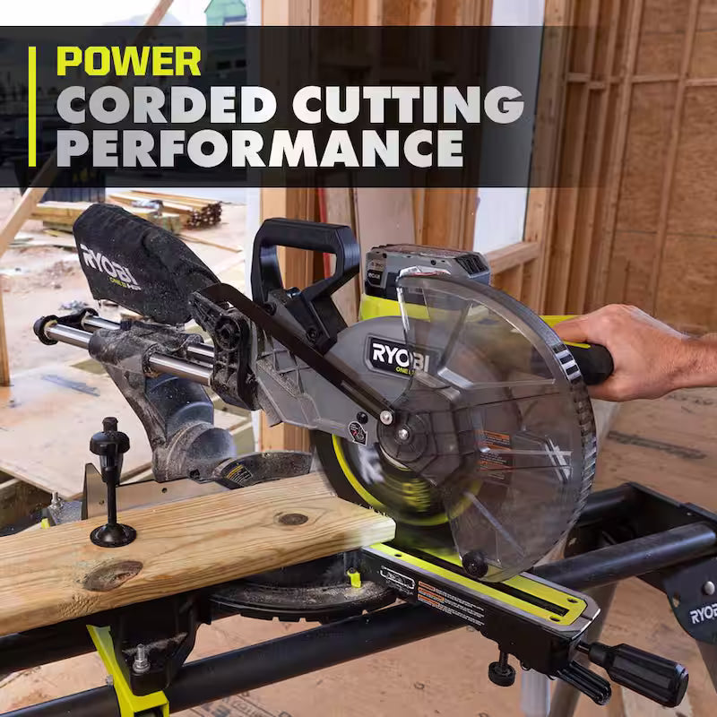 18V Brushless Cordless 10 in. Sliding Compound Miter Saw Kit with Battery, Charger, and Stand O23574