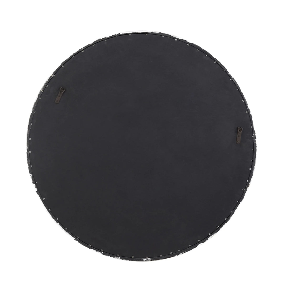 Large Round Wall Mirror with 3D Sculpted Wide Frame B9692