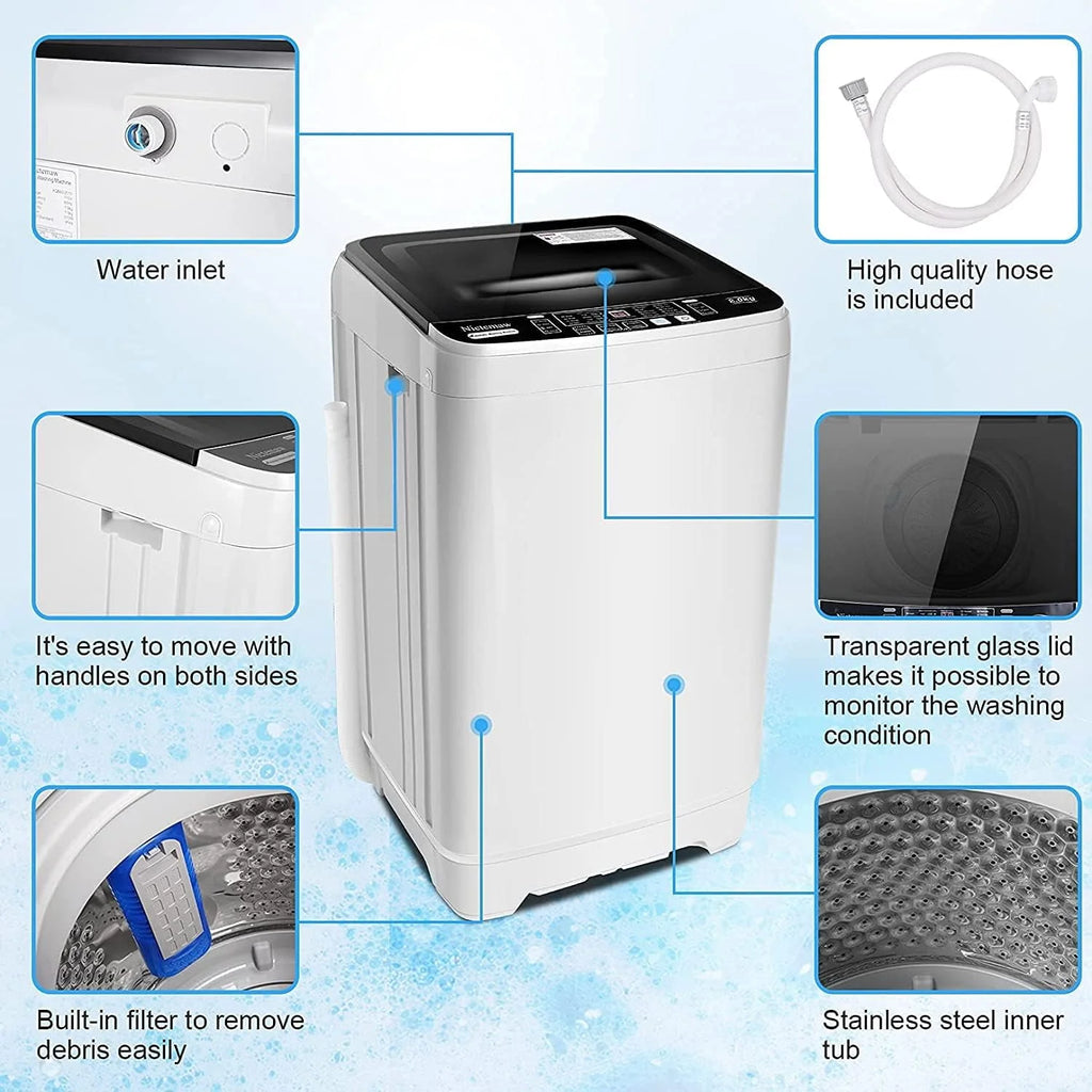Portable 17.8lbs Fully-Automatic Washing Machine Y262