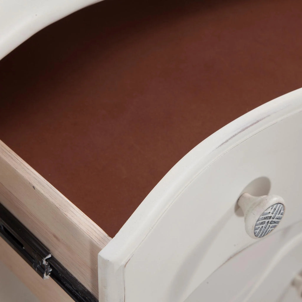 White Six-drawer Wood Bureau S430769