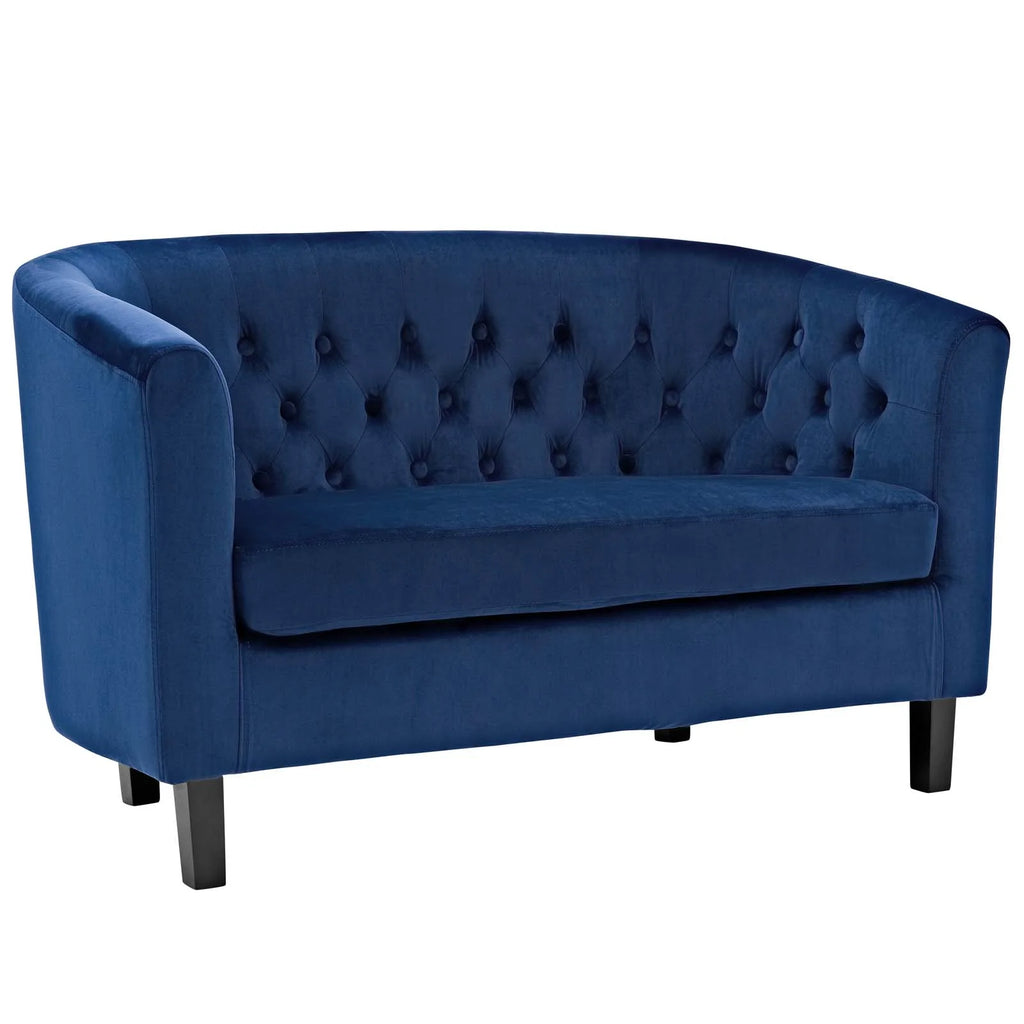 Navy Performance Velvet Loveseat A859