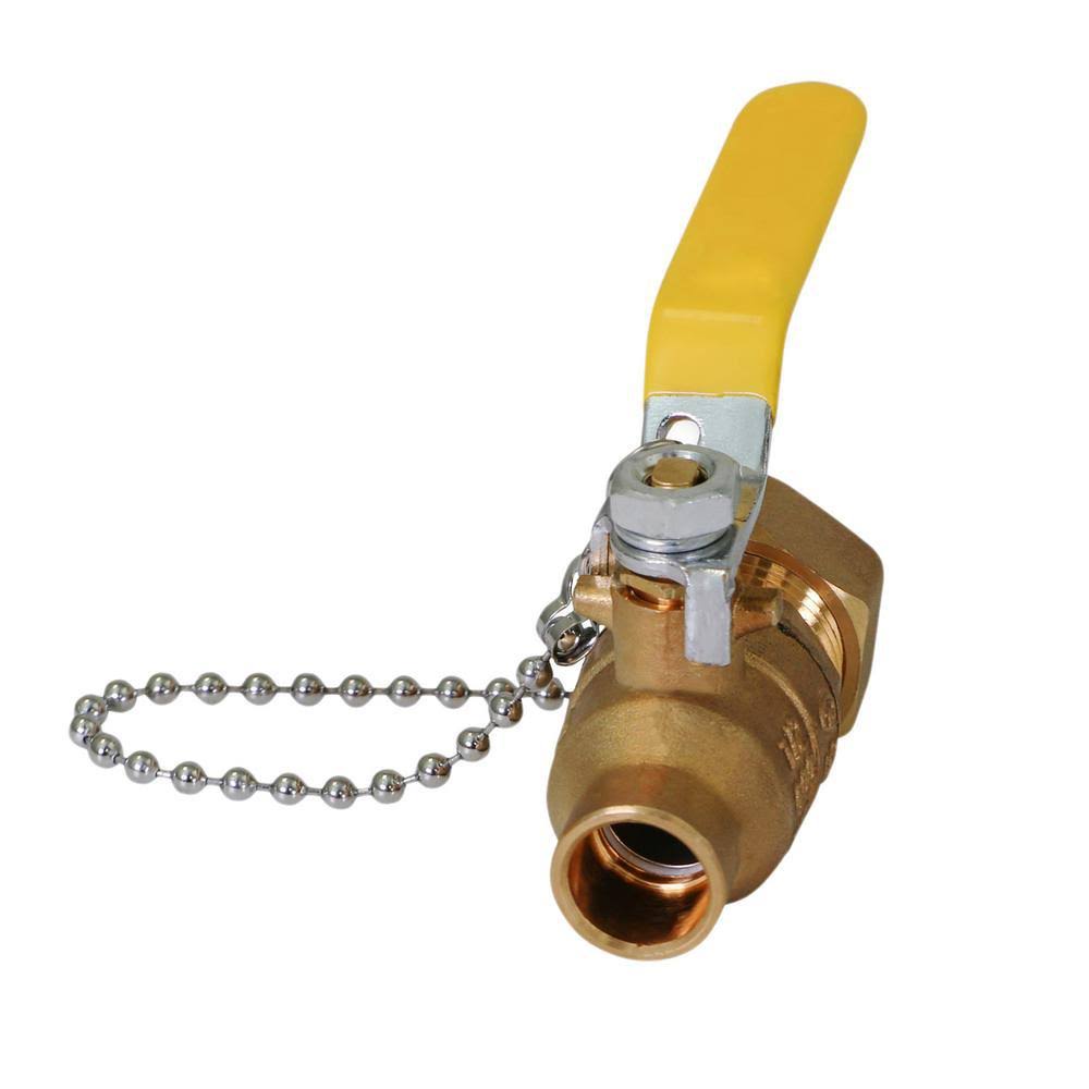 3/4 in. Brass Full Port Hose Ball Valve with Chain and Cap (10 Pack) A126545