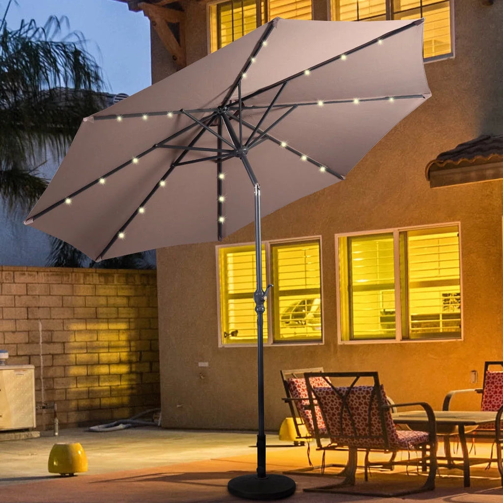10ft Solar LED Patio Umbrella K511526
