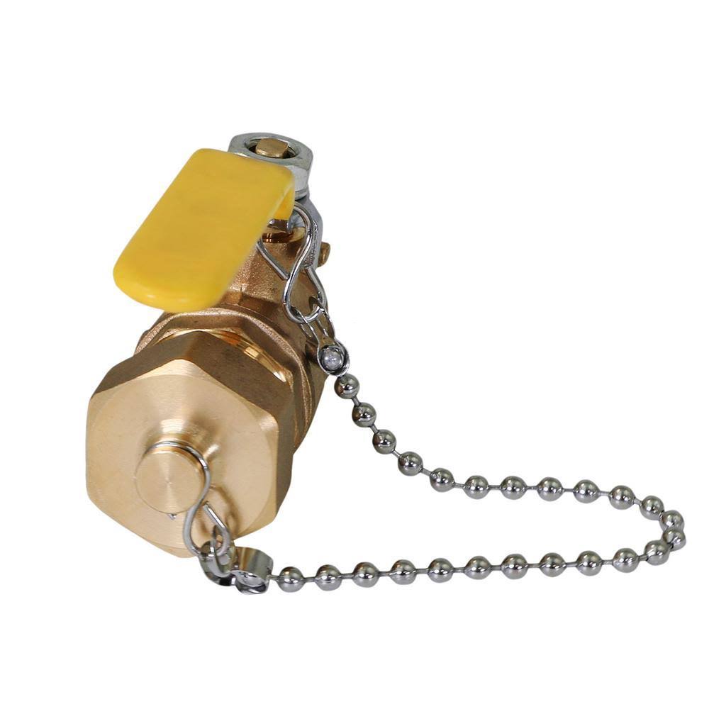 3/4 in. Brass Full Port Hose Ball Valve with Chain and Cap (10 Pack) A126545