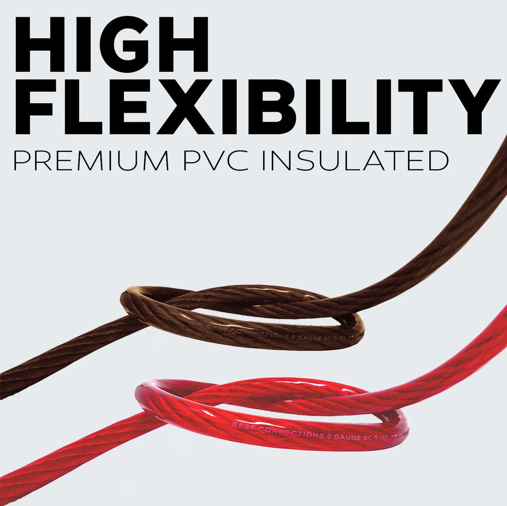 1/0Ga 25ft Red Translucent Power Ground Electrical Auto Wire Y162