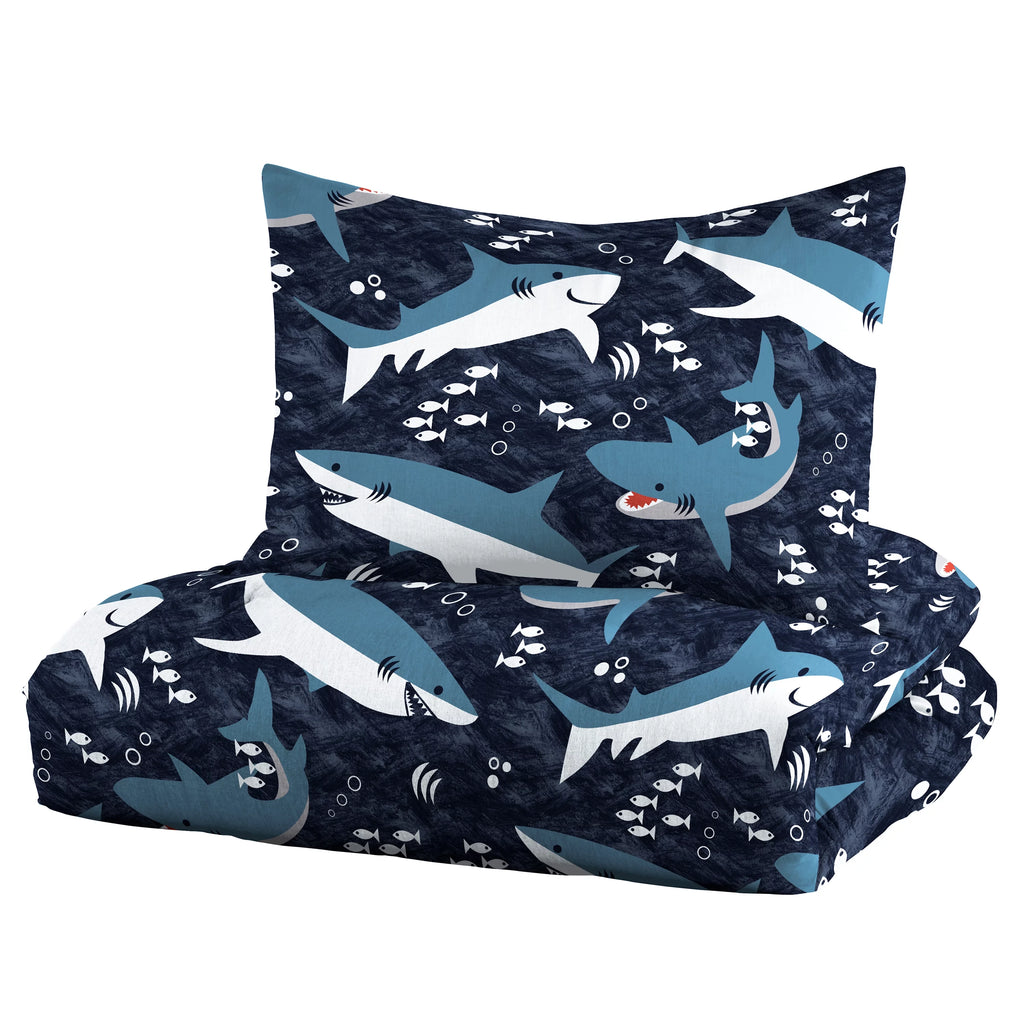 Navy Polyester Cotton Twin 2 Piece Comforter Set E9452