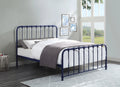 Queen Blue Metal Platform Bed Z193569