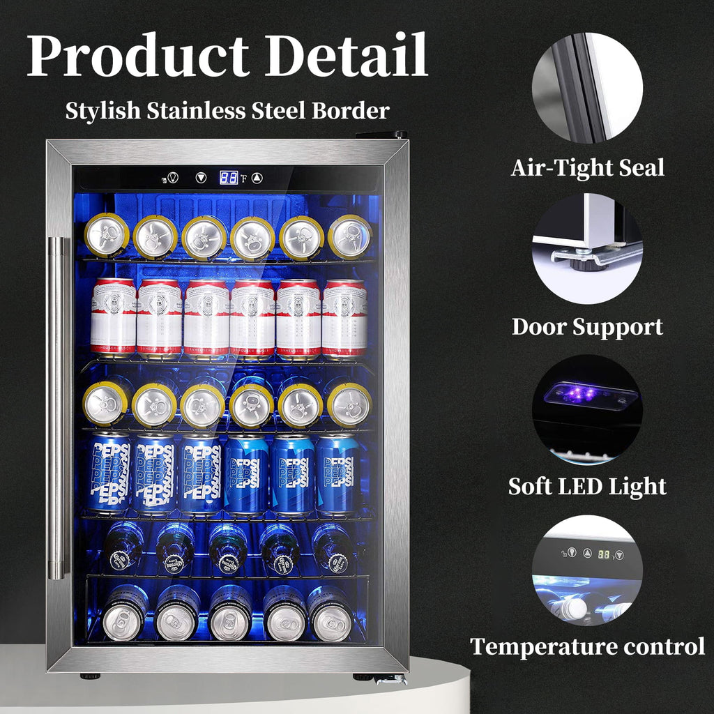 4.4 Cubic Feet 145 Can Beverage Refrigerator Glass Door H904