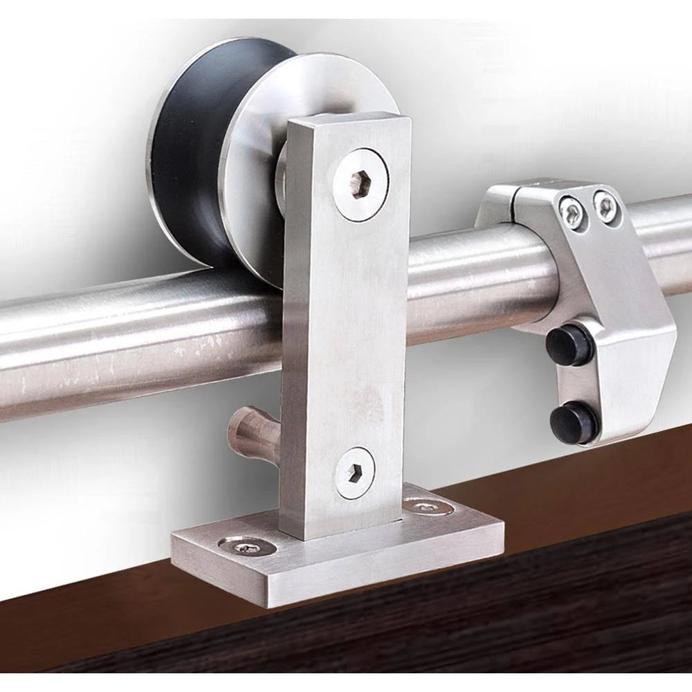 96 in. Stainless Steel Sliding Door Track and Hardware Set Z126