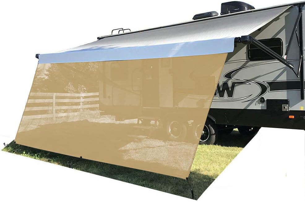 Black Mesh RV Awning Sun Shade Screen 8' X 15' 3'' I81020