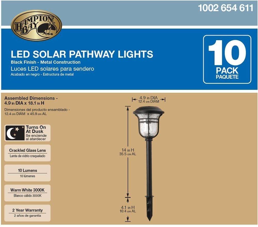 Black LED 3000K Landscape Path Light 10-Pack J58069