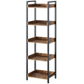 6 Tier Rustic Brown Bookshelf with 4 Hooks G261