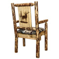 Woodland Upholstery Laser Engraved Elk Design Captain's Chair B46266