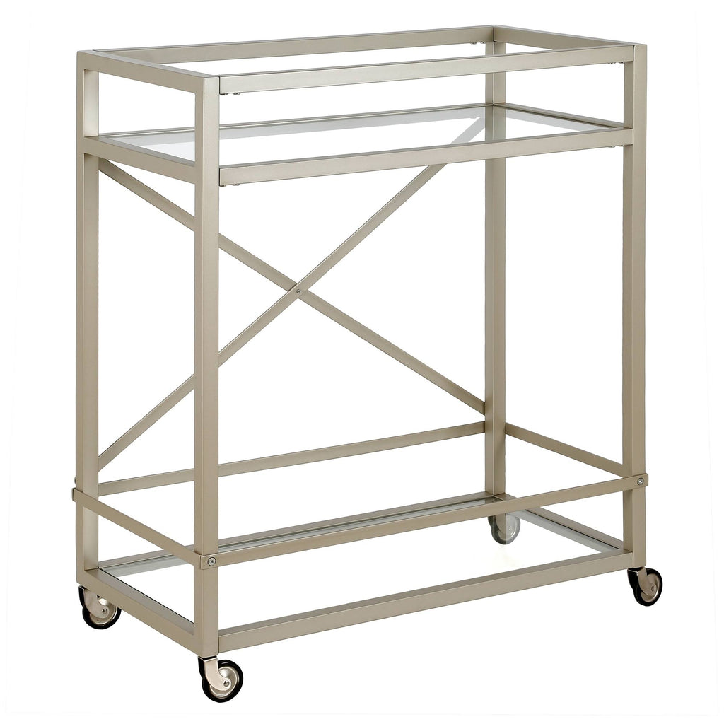 Satin Nickel Bar Cart P326