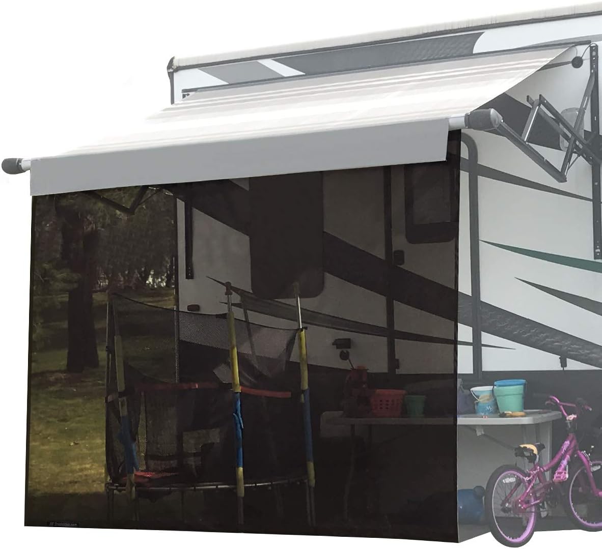 6' X 12' 5'' Black Mesh Sunshade for Awning R8851