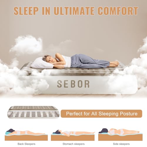Queen Air Mattress with Built in Pump, 18" I134819