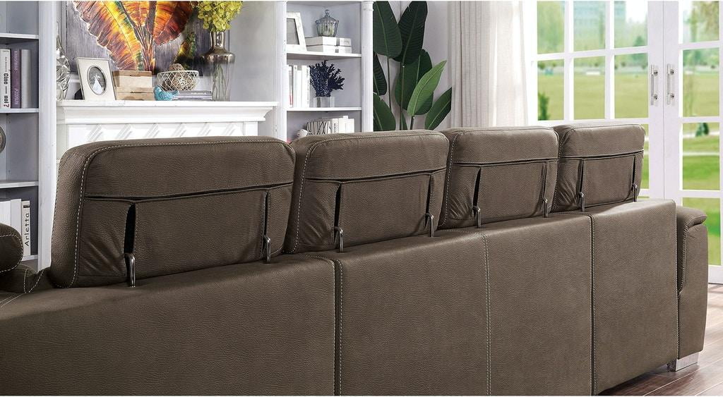 Light Brown Nabuck Sectional Sofa N387