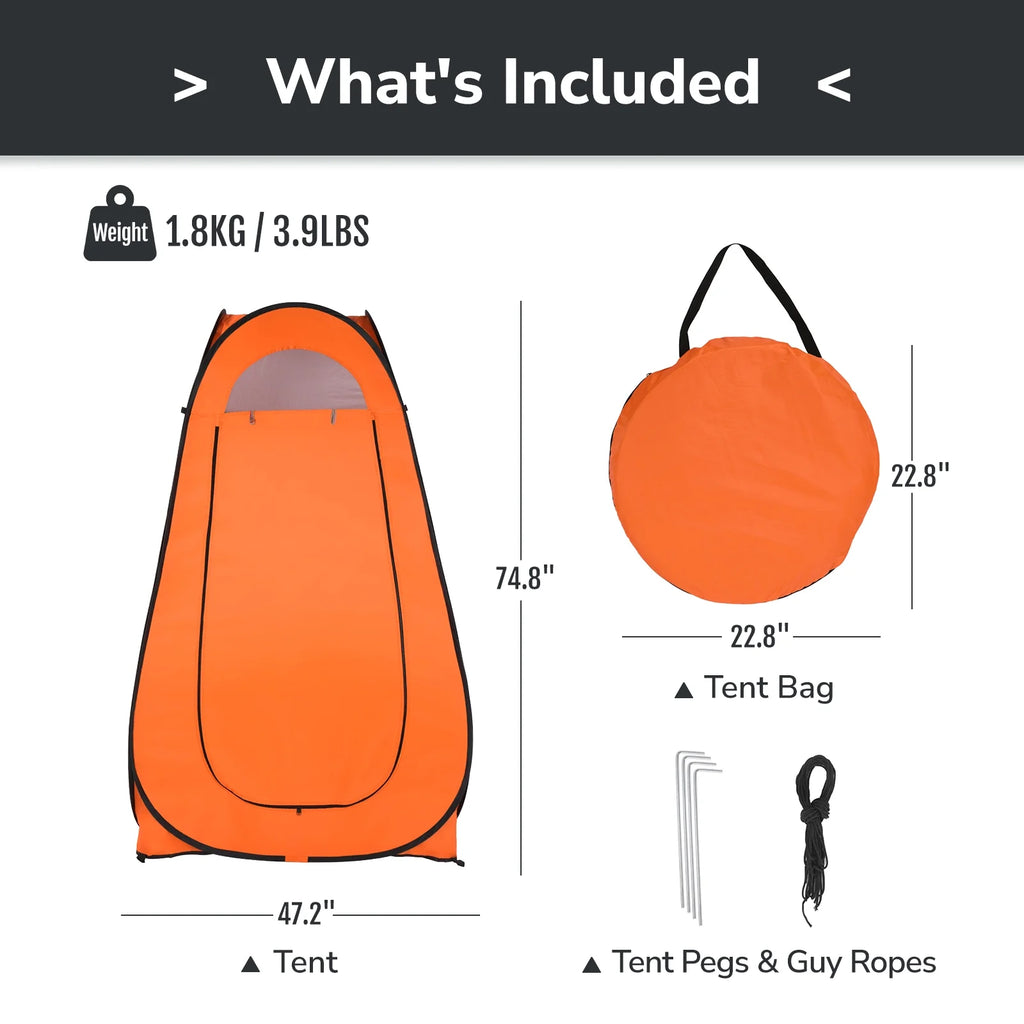 Orange Pop Up Camping Shower Tent G107
