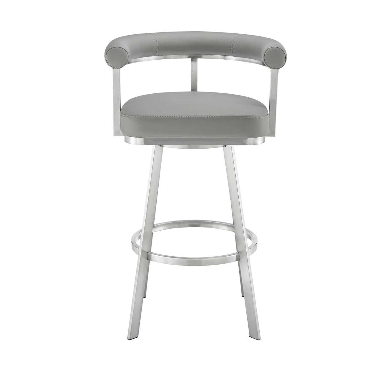 Gray/Chrome Swivel Bar Stool V9734