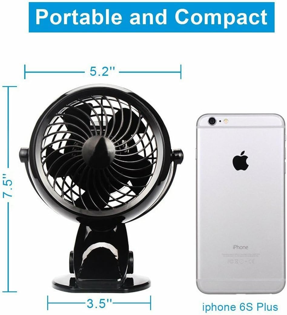 Battery Operated Fan with Clip, 5 Inch U77824