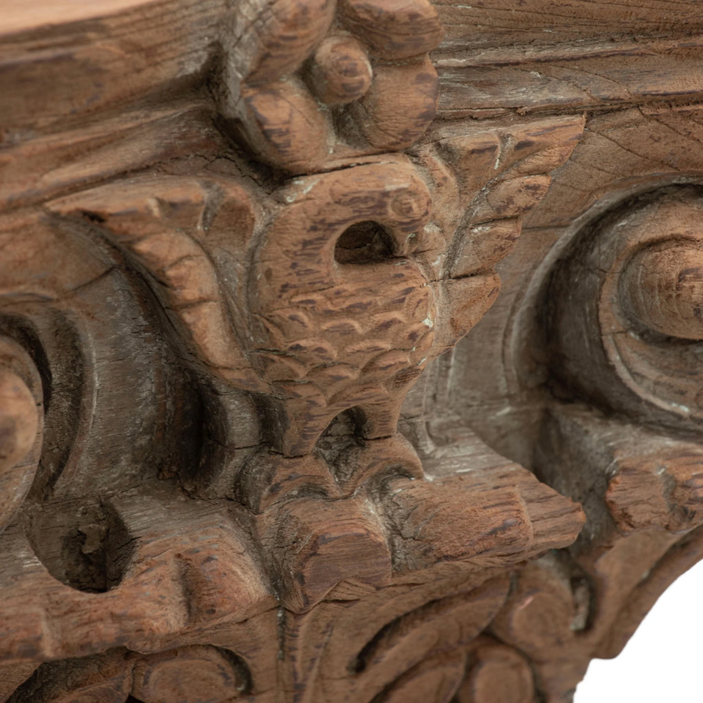 Carved Wooden Pillar Base Stool T221807