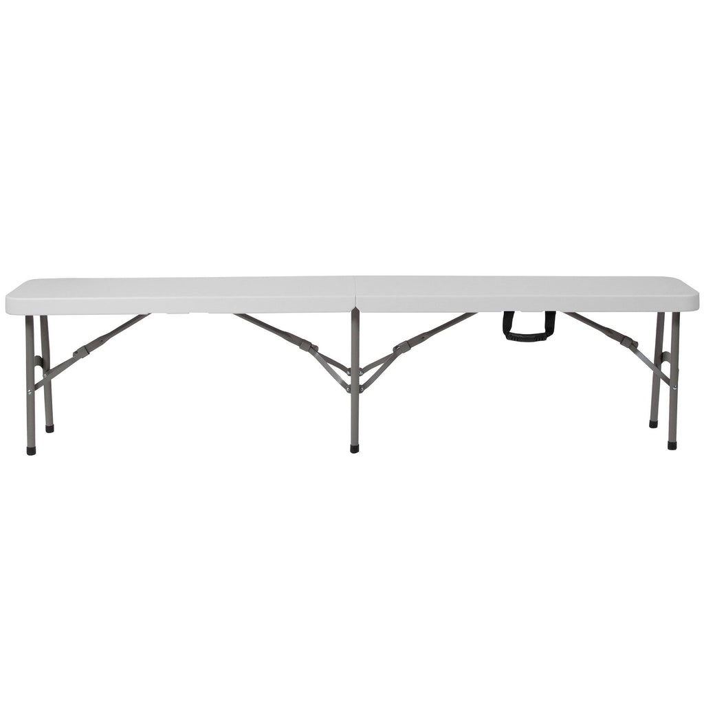 White Plastic Bi-Fold Folding Bench with Carrying Handle S658838