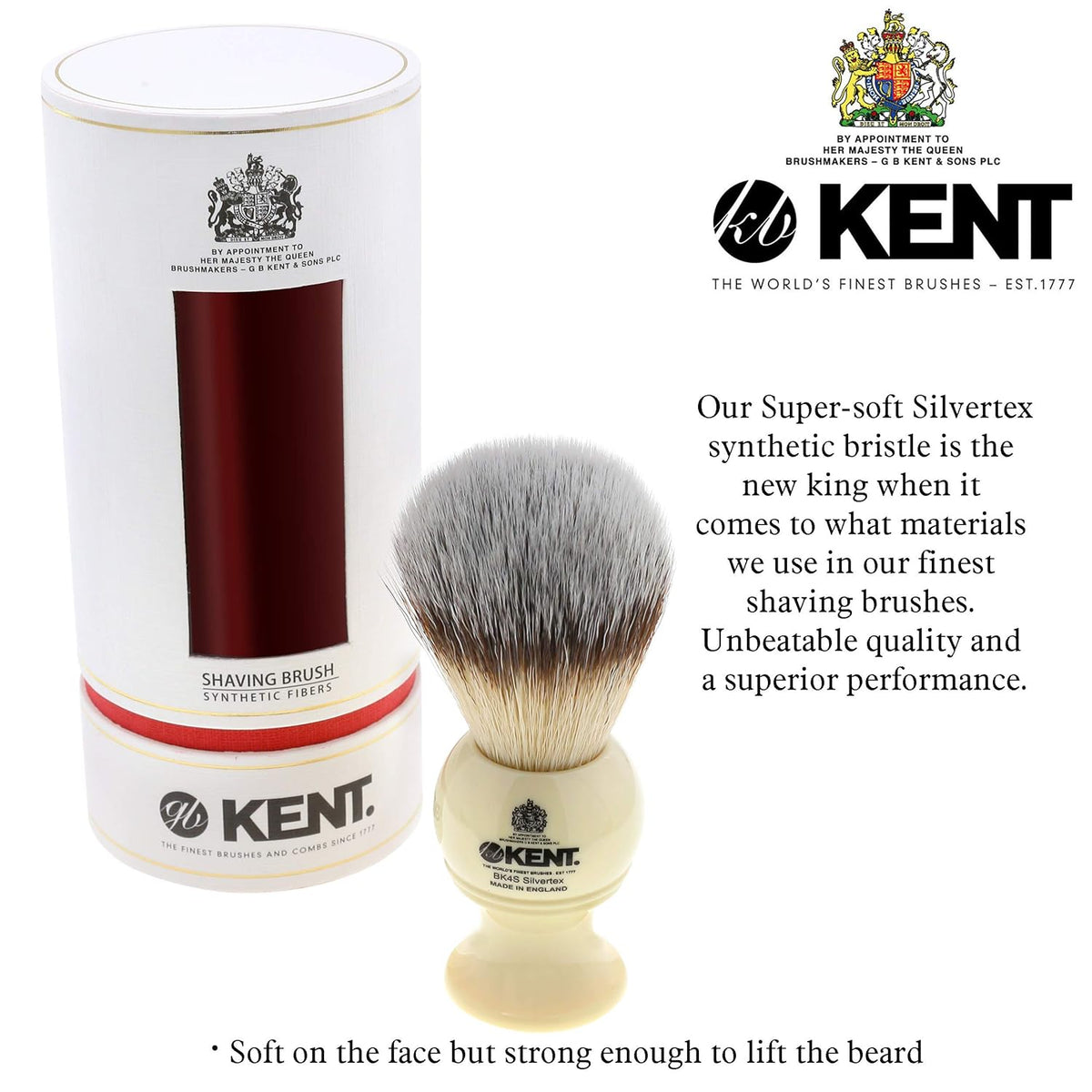 Shaving Brush with Synthetic Bristles and Resin Handle, Pack of 2 Q869