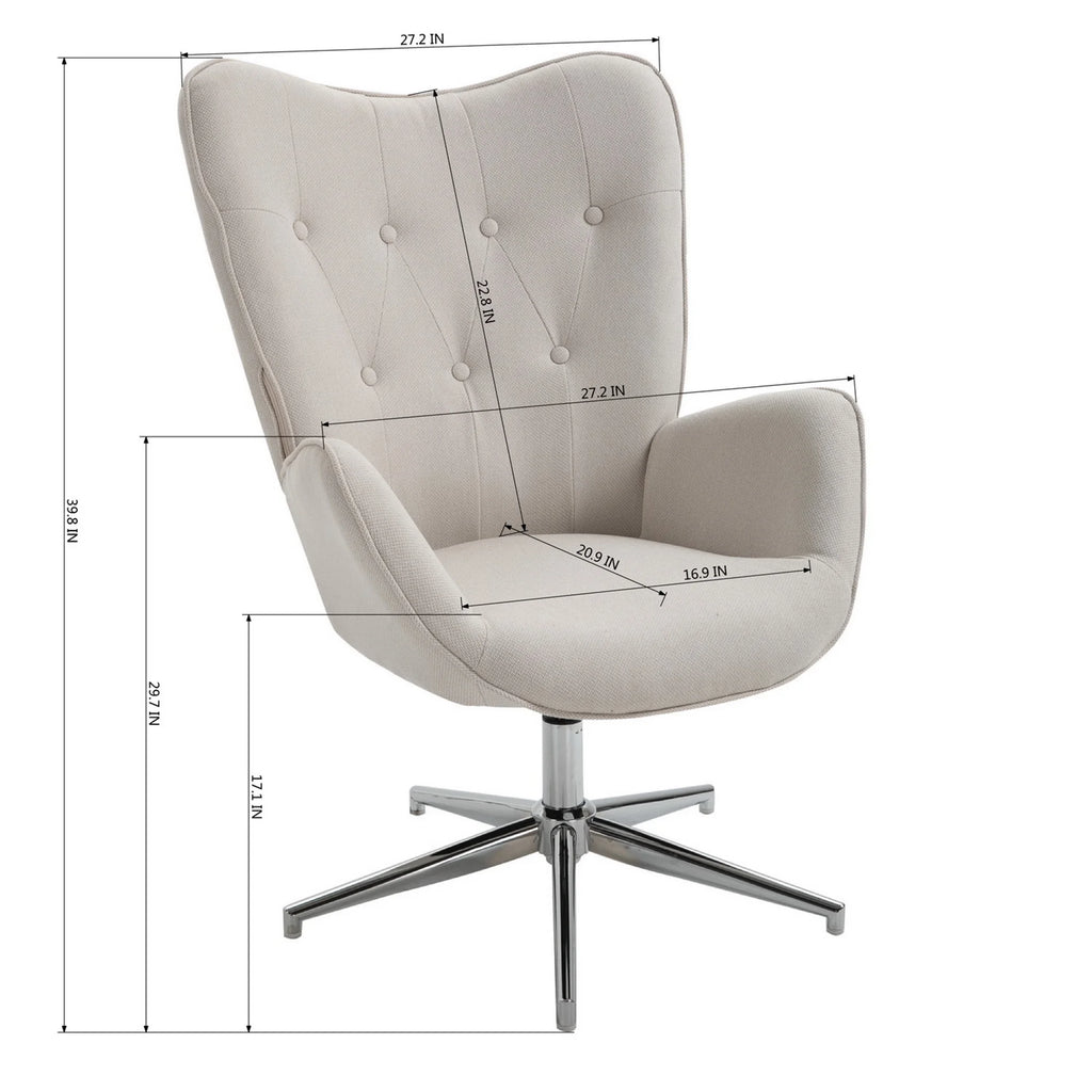 Beige Upholstery Accent Chair L620