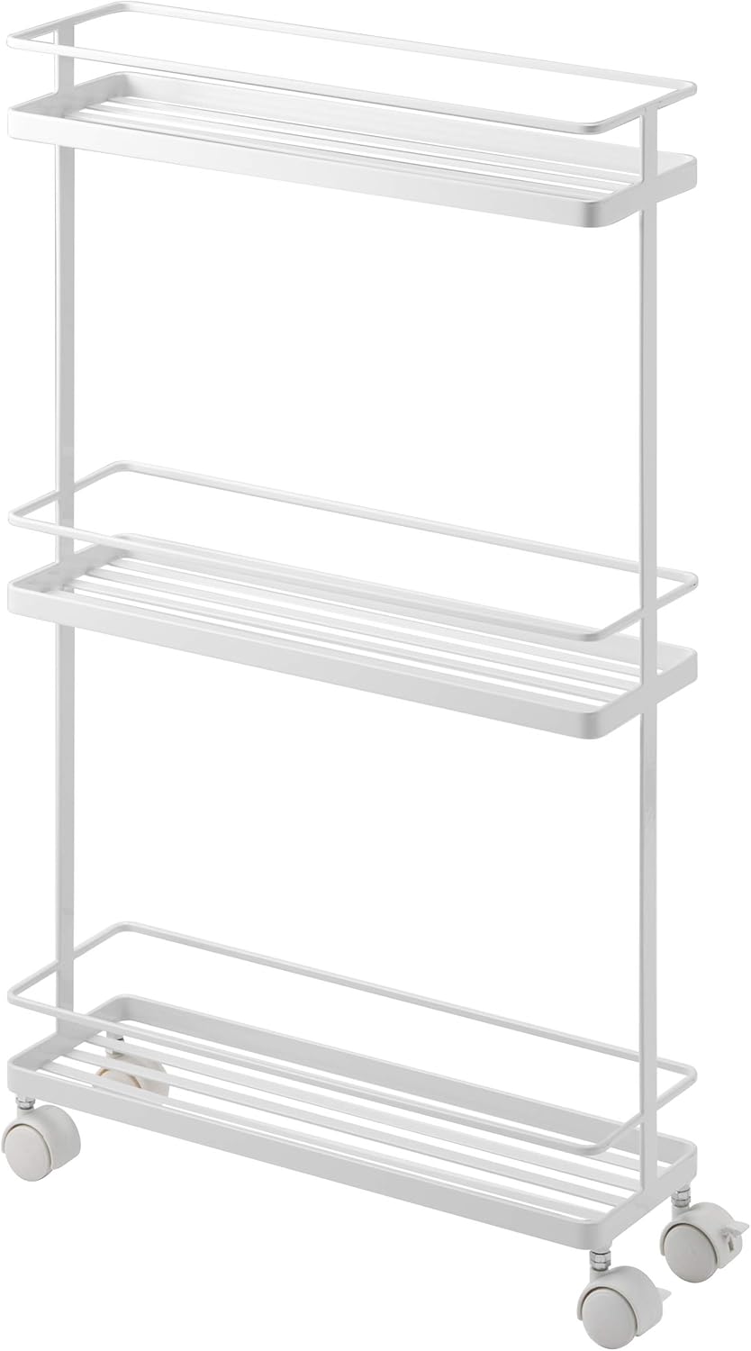White Rolling Kitchen Storage Cart A14964