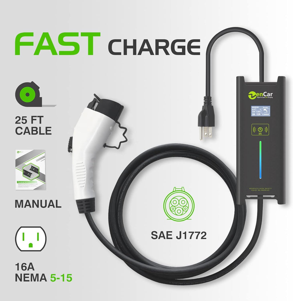 Portable Level 1 EV Charger, 16A, 110V, NEMA 5-15 D73737