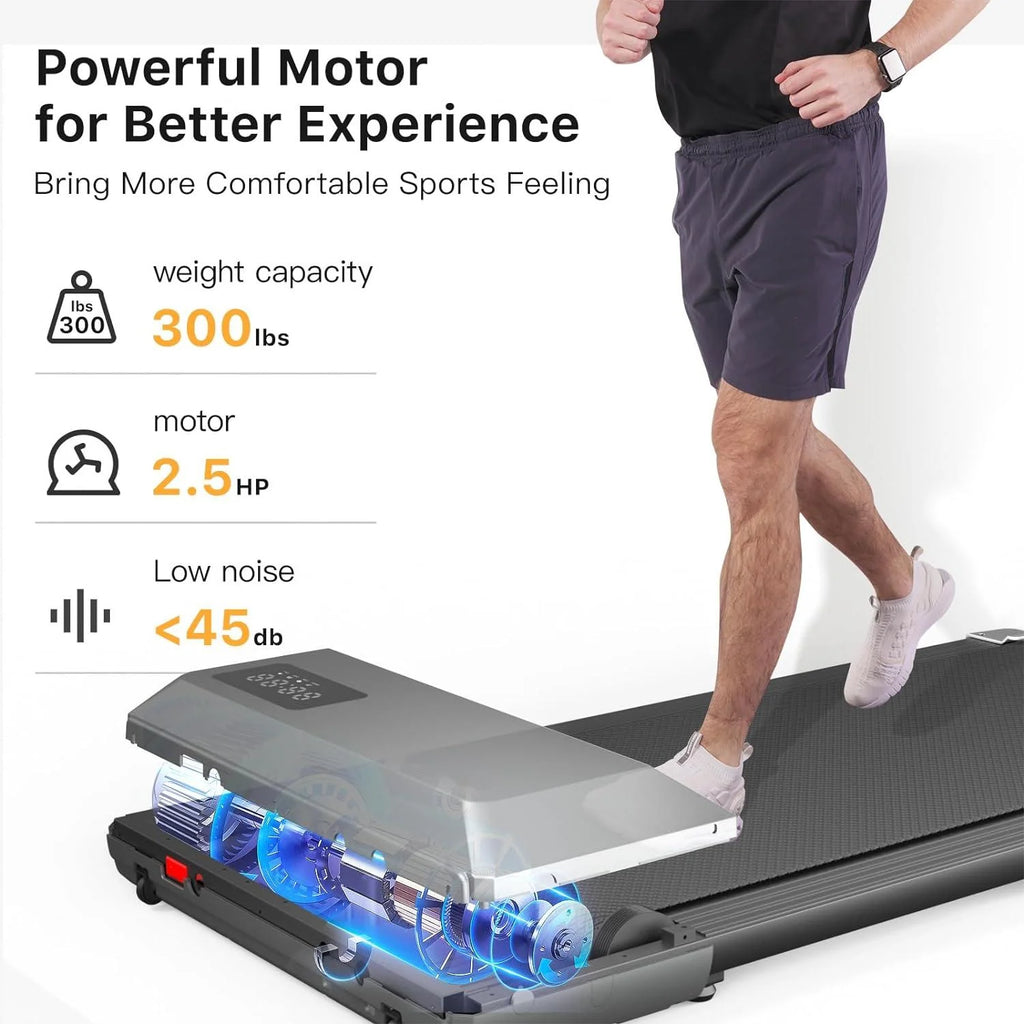 Walking Pad with Remote Control, 2 in 1 Under Desk Treadmill, 300lbs Capacity with LED Display P18044