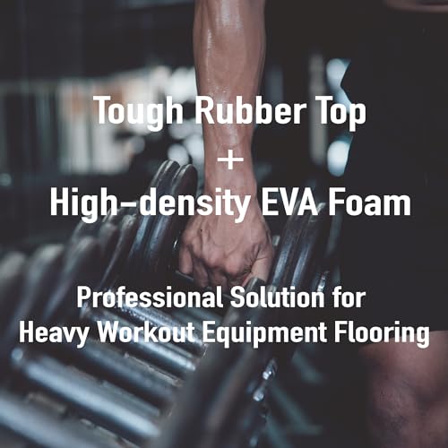0.56in Thick 24 Sq Ft Interlocking Rubber Top EVA Foam Exercise Mats N914052