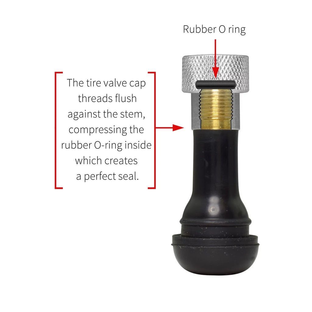 Black Aluminum Tire Valve Stem Caps W63080