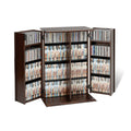 Espresso Locking Media Storage Cabinet With Shaker Doors G843