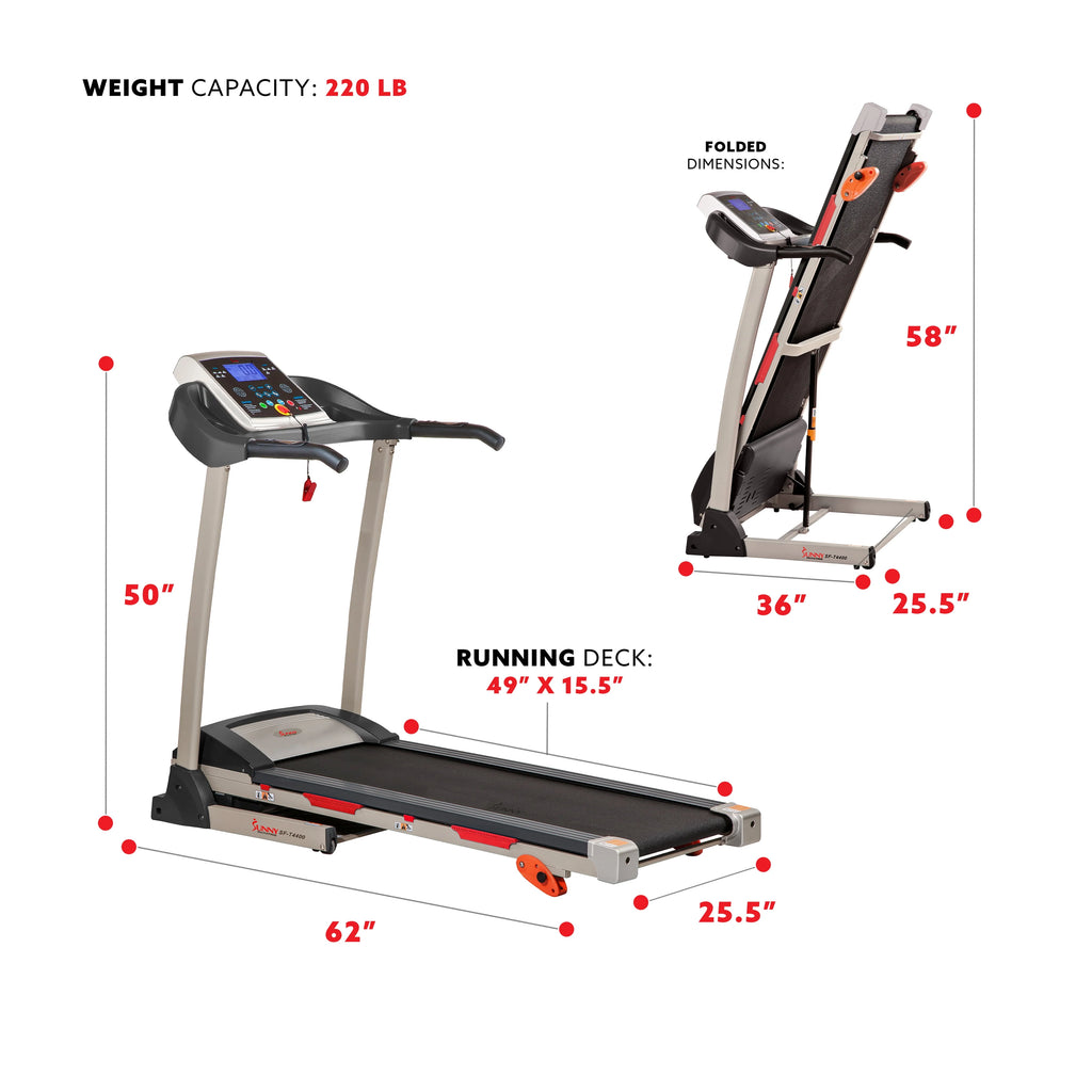 Manual Incline Folding Treadmill with Pulse Sensors B270291