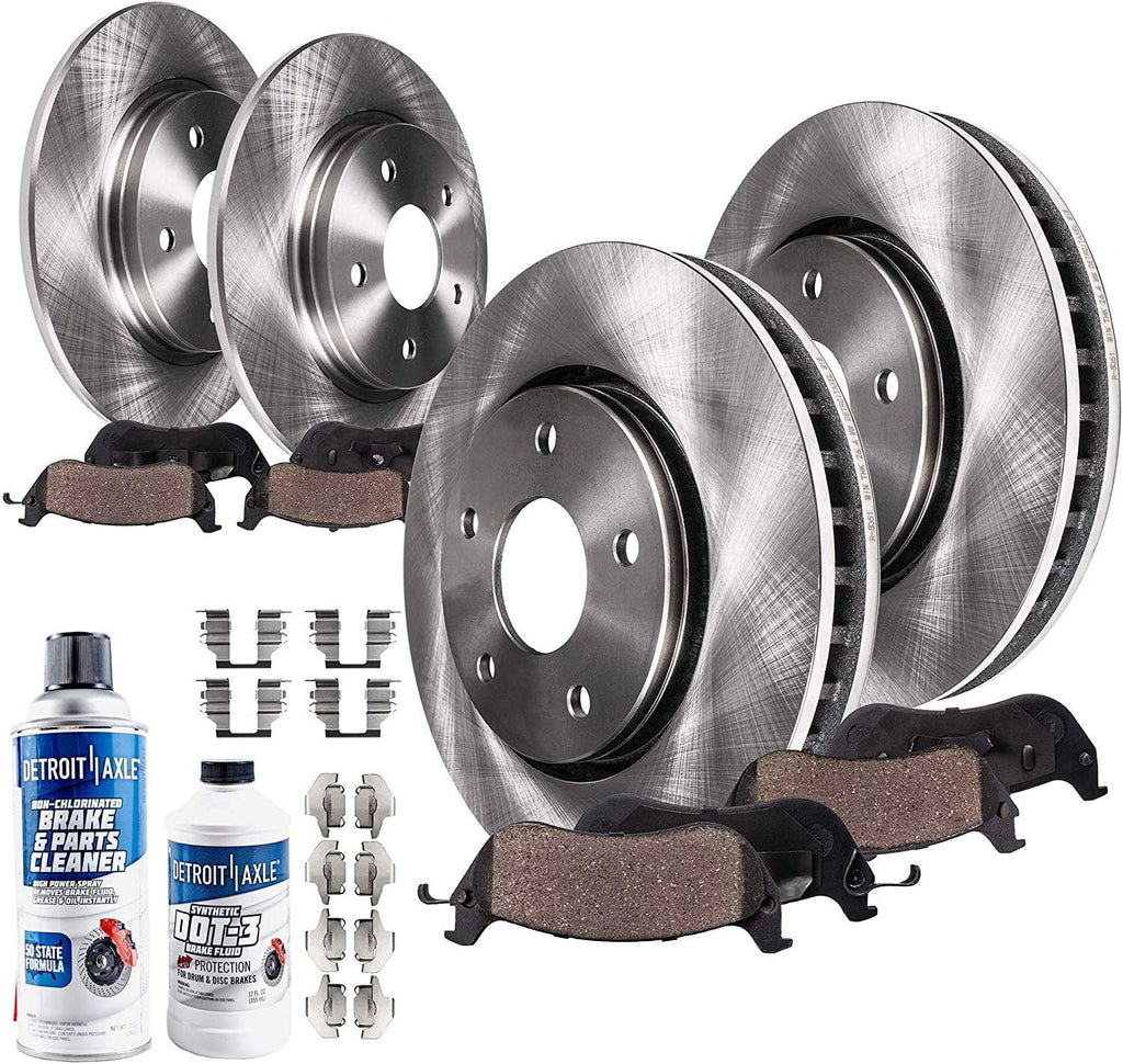 Front & Rear Disc Rotors + Ceramic Brake Pads 10pc Set O266