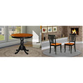 Black Hardwood Frame Dining Room Table and Dining Chairs Set of 2 R216
