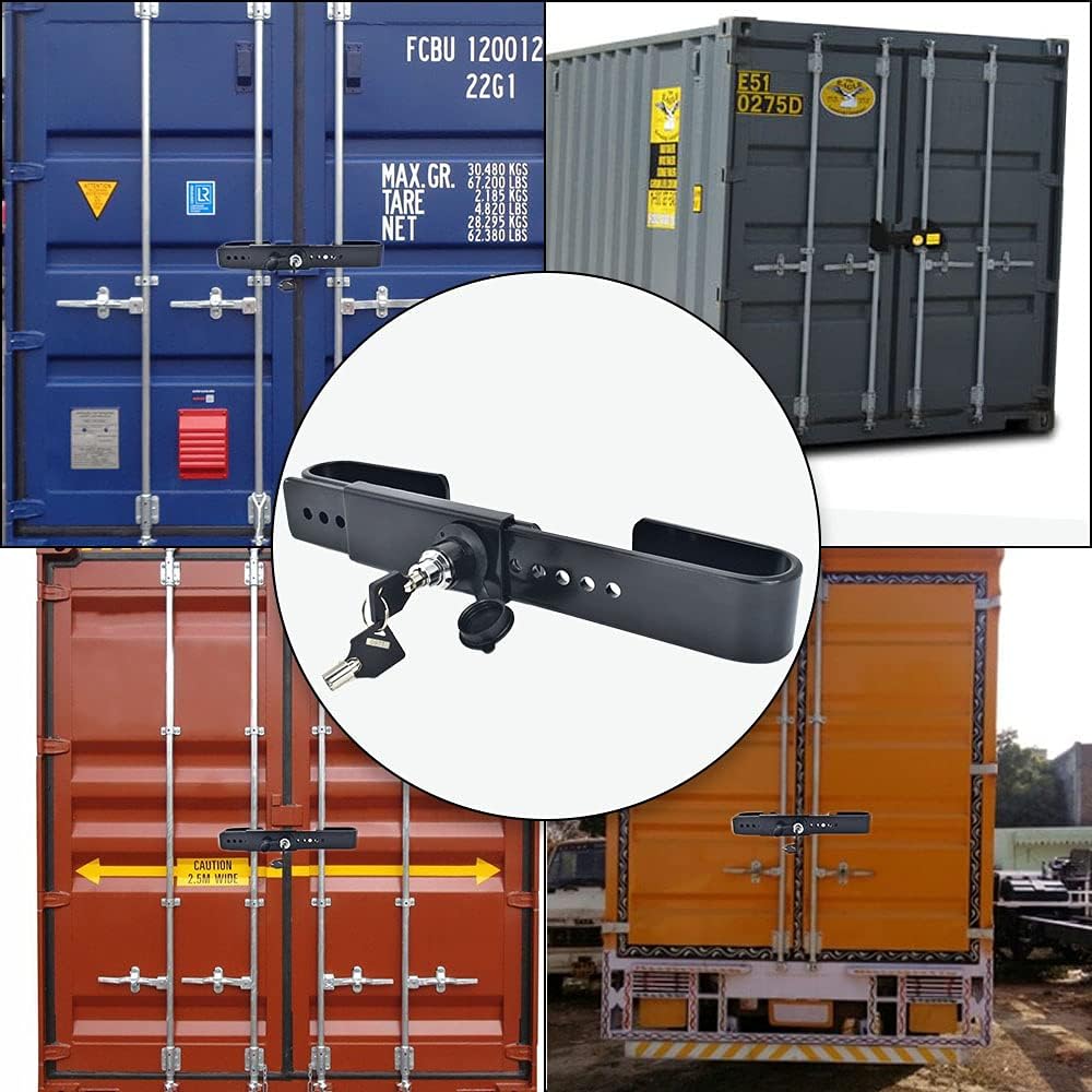 Steel Cargo Door Lock with 2 Tubular Keys I817
