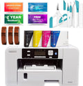 White Sublimation Printer Starter Bundle with Paper, Inks, Tapes, Dust Cover & 7-Piece Craft Tool Set B4269