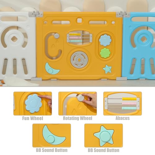 Grey & White 22 Panels Foldable Baby Playpen Z5223