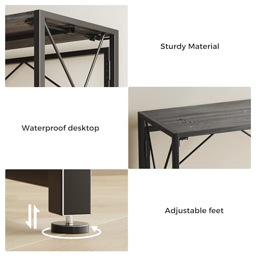 Grey Folding Desk 31.5" F98323