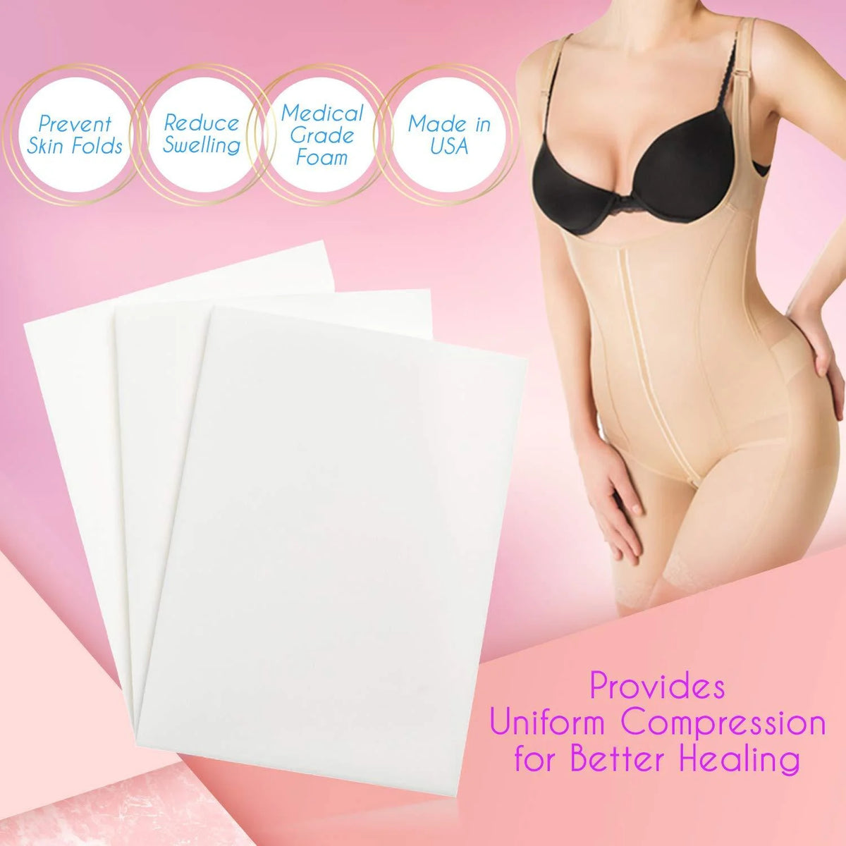 3 Pack Lipo Foam Medical Grade Foam T887