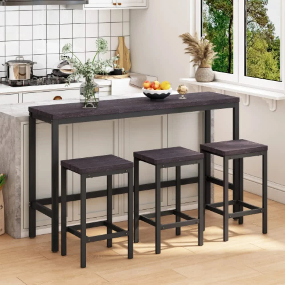 Kitchen Dining Table Set with 3 Stools X610