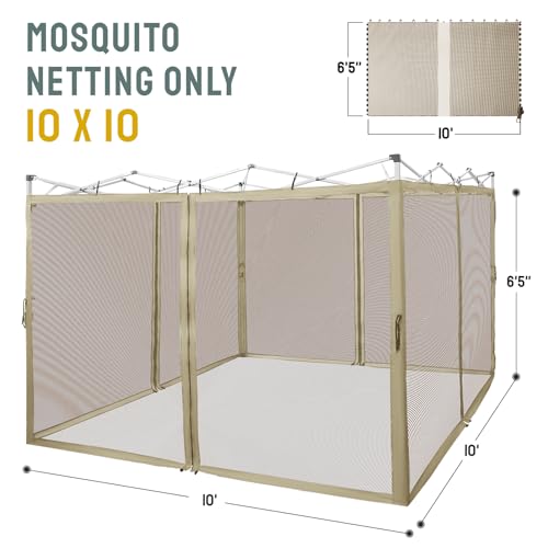 10 x 10 Pop Up Canopy Mosquito Net Sidewall with Zipper 4 Packs Blue N3945