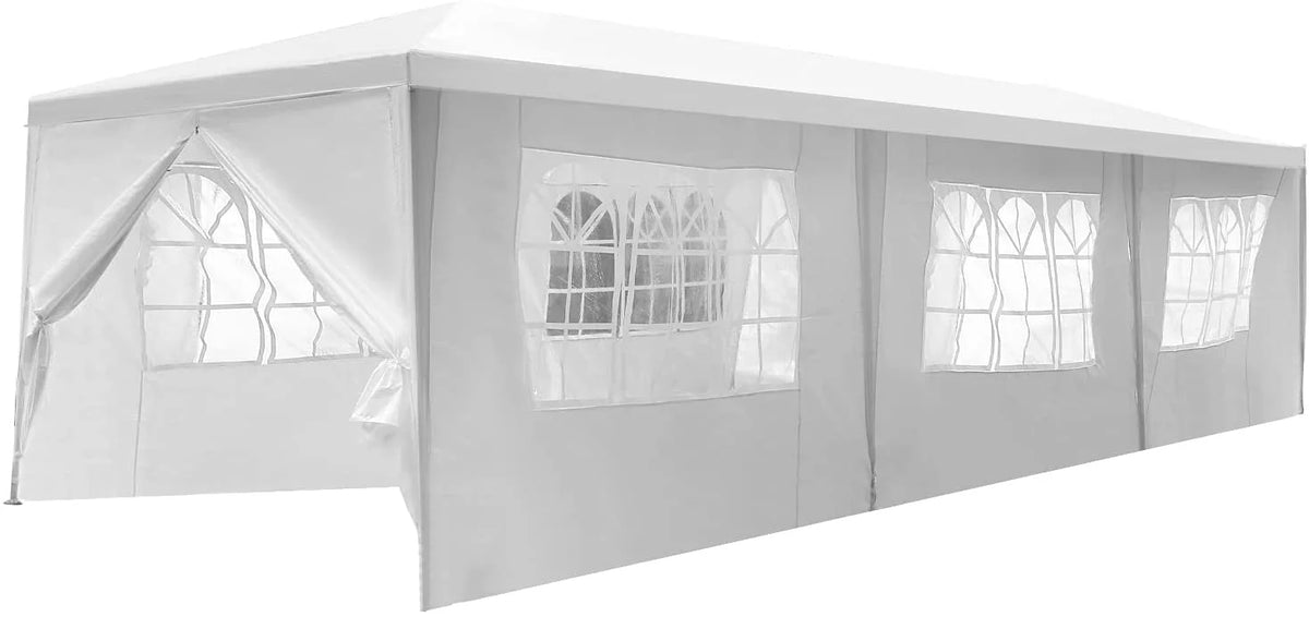 10'x30' White Outdoor Canopy Tent with 8 Side Walls I9600
