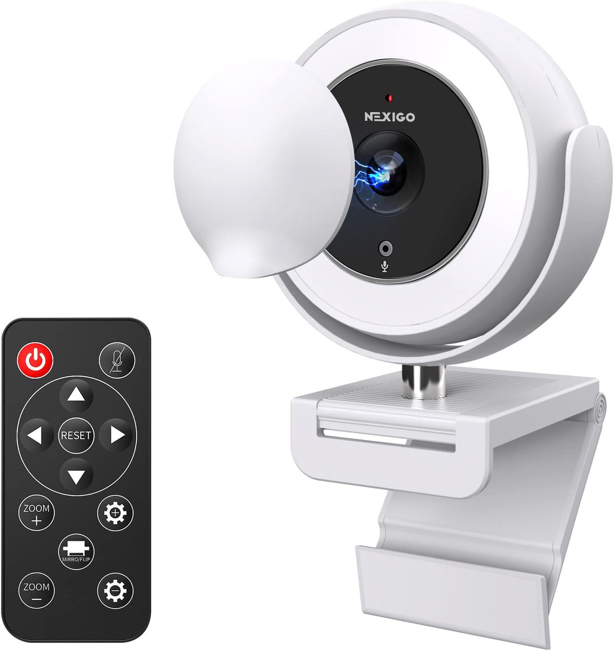 White 1080P Webcam with Remote Control V879208