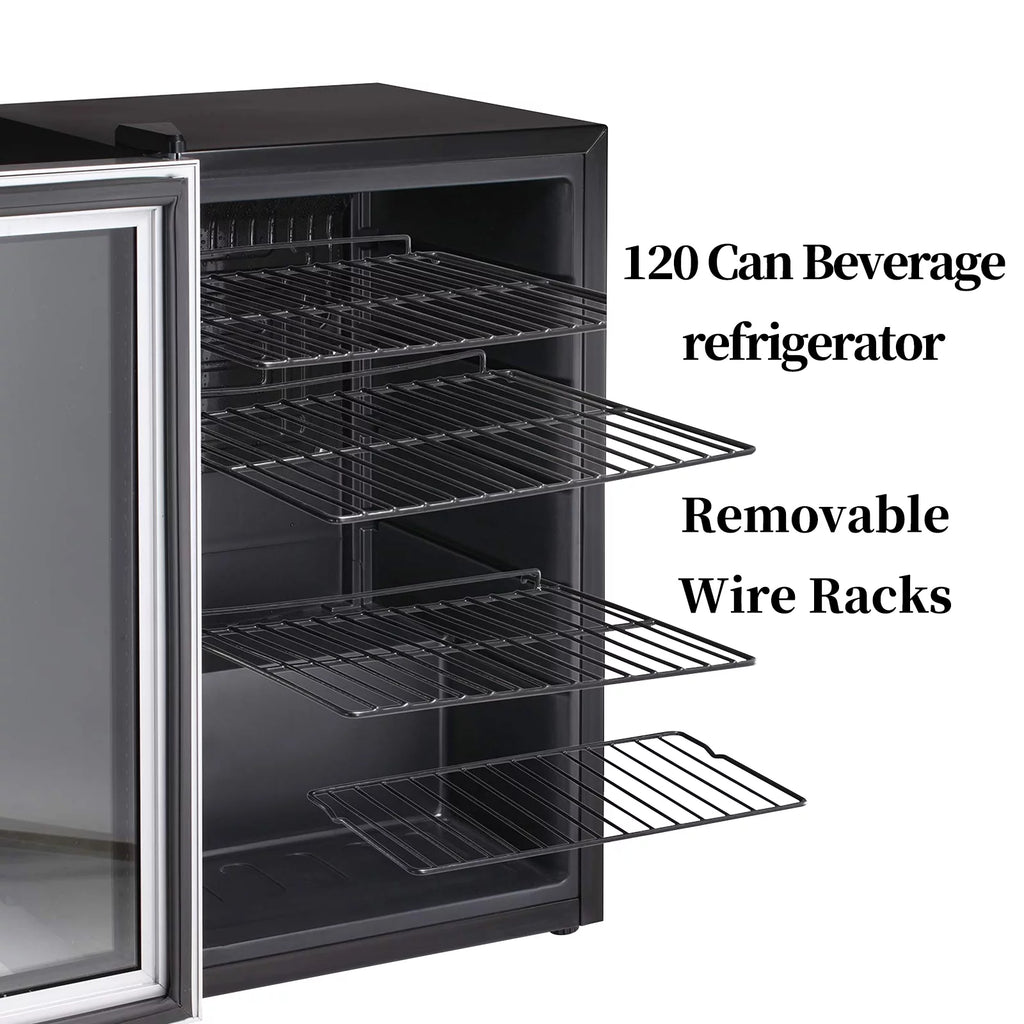 4.4 Cubic Feet 145 Can Beverage Refrigerator Glass Door H904